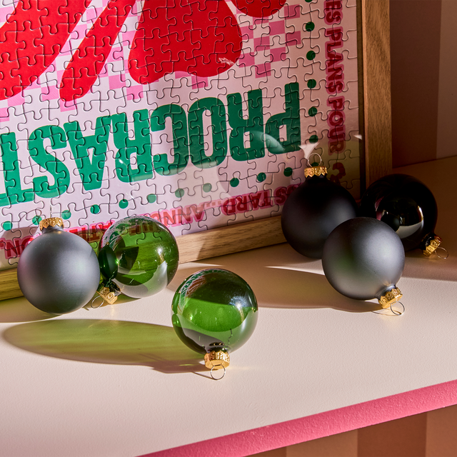 Décoration à suspendre BOULES VERRE BRILLANT coloris vert