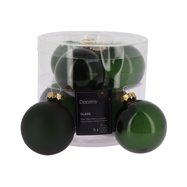 Décoration à suspendre BOULES VERRE BRILLANT coloris vert