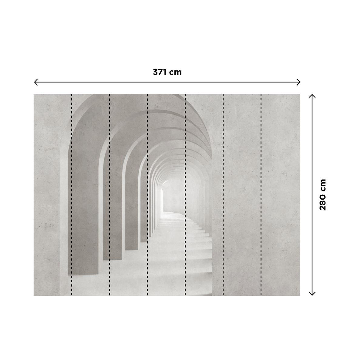 Papier peint panoramique XL Alban Gris perle Satiné