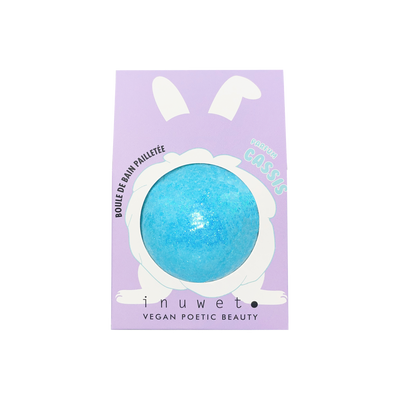 INUWET Boule de bain Pailletee effervescente Bleu Cassis 120G