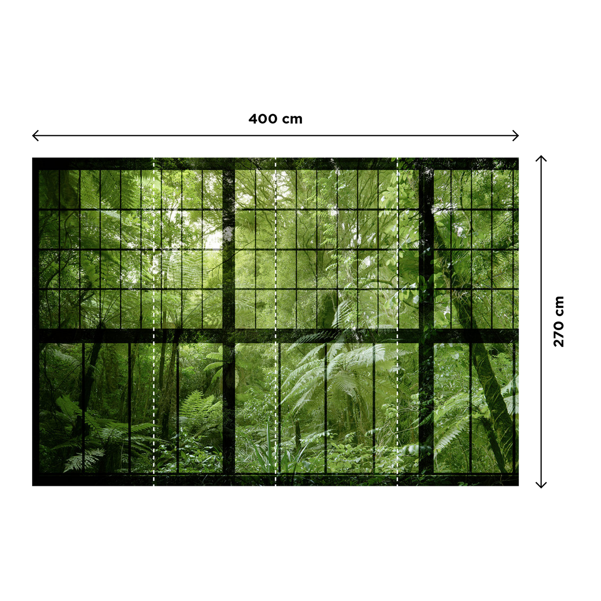 Papier peint panoramique XL Tropelia Vert feuille Satiné