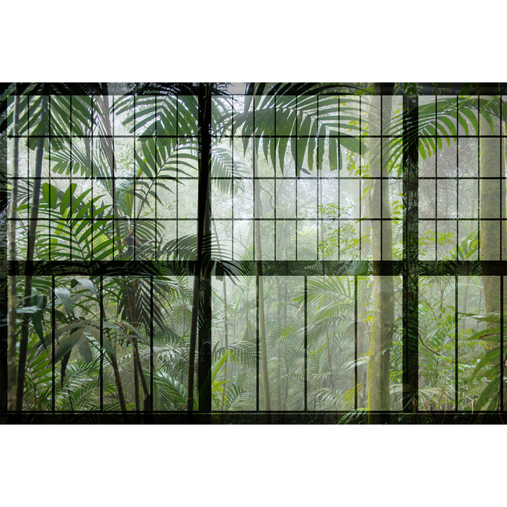 Papier peint panoramique XL Aureliane Vert feuille Satiné