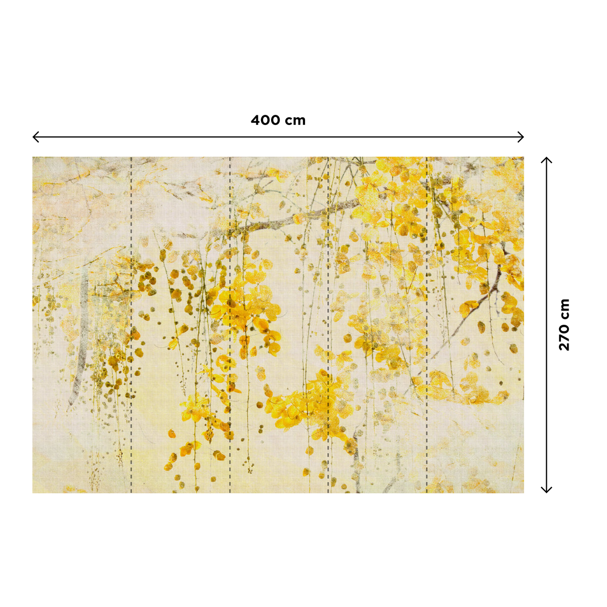 Papier peint panoramique XL Glycelia Bouton d’or Satiné
