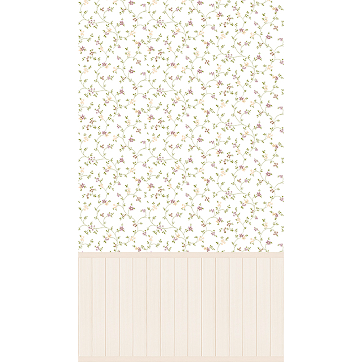Papier peint panoramique L Bettina panel Framboise et écru Satiné