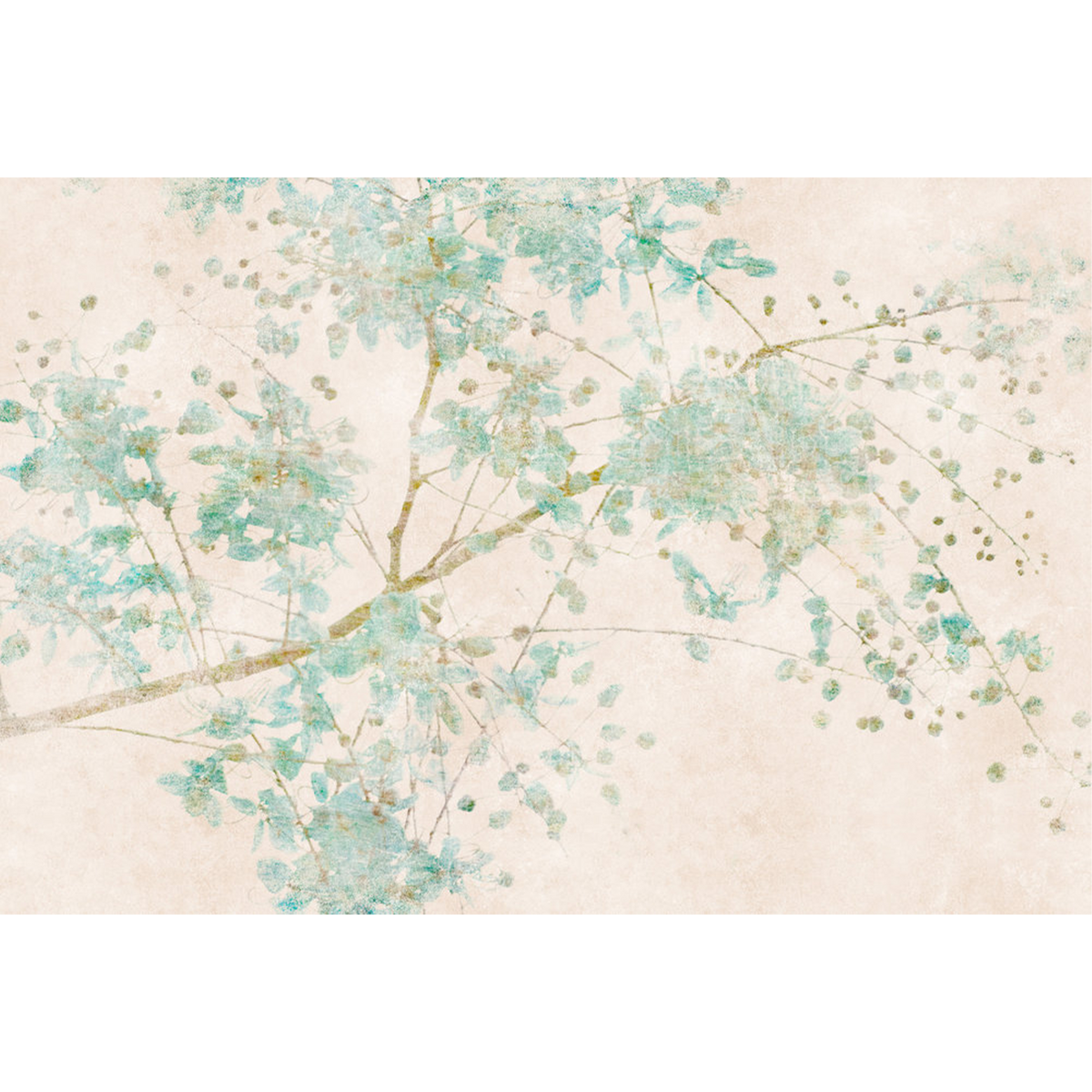 Papier peint panoramique XL Aglae Bleu turquoise Satiné