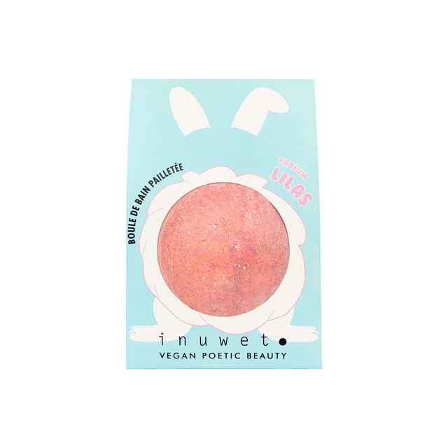 Inuwet Boule de bain PAILLETEE EFFERVESCENTE Lilas rose