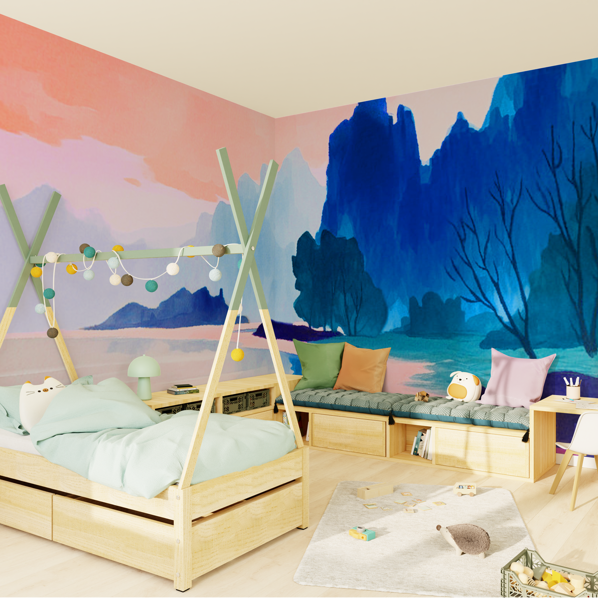 Papier peint panoramique XXXL Libero Multicolore Satiné