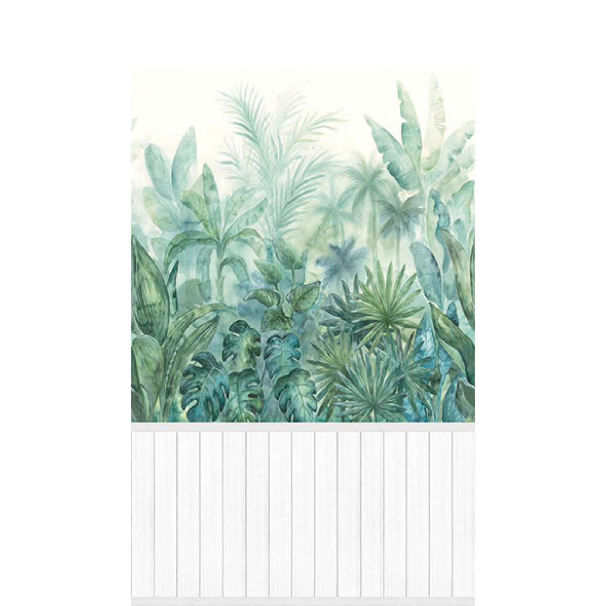 Papier peint panoramique L Trinidad panel Vert feuille Satiné