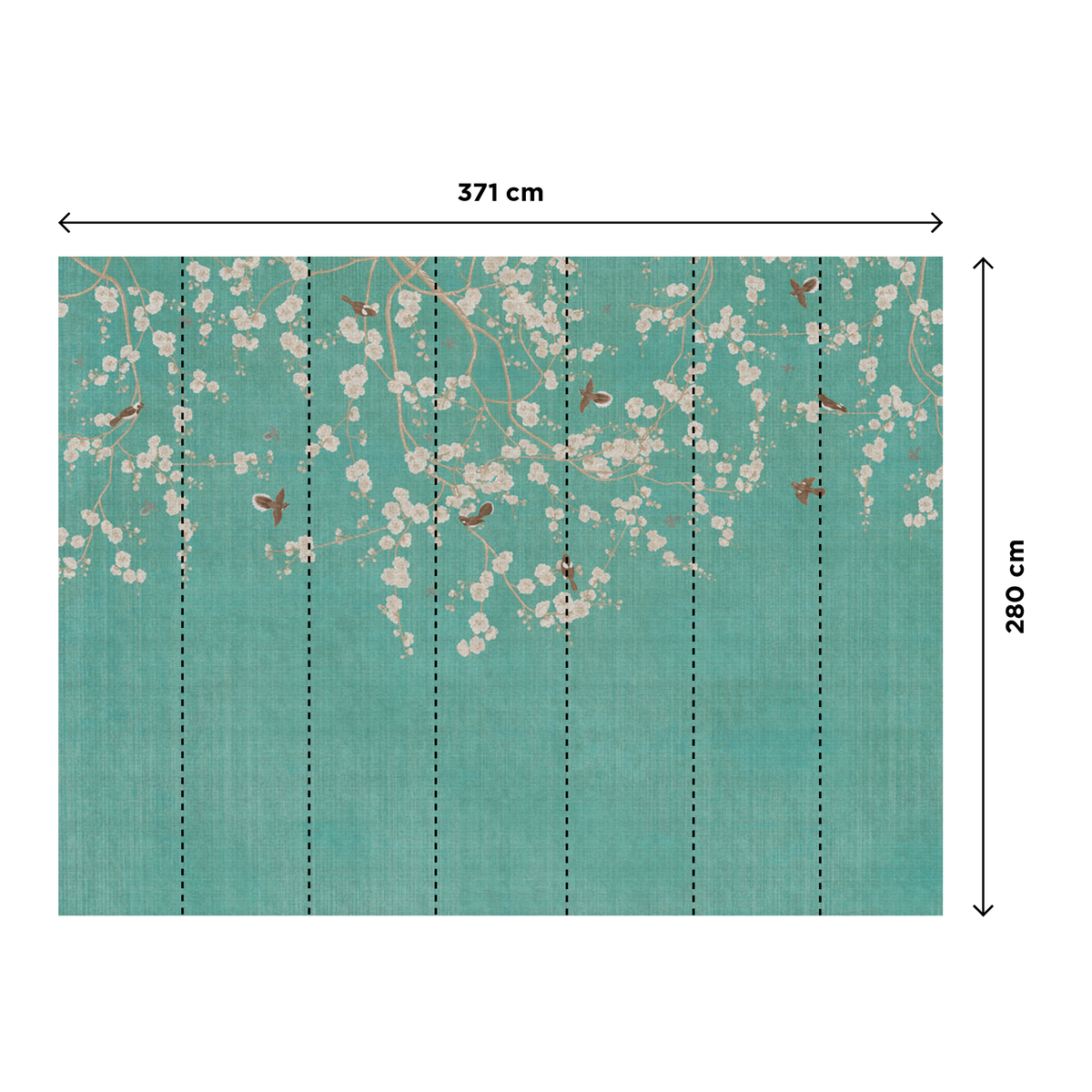 Papier peint panoramique XL Soline Bleu turquoise Satiné