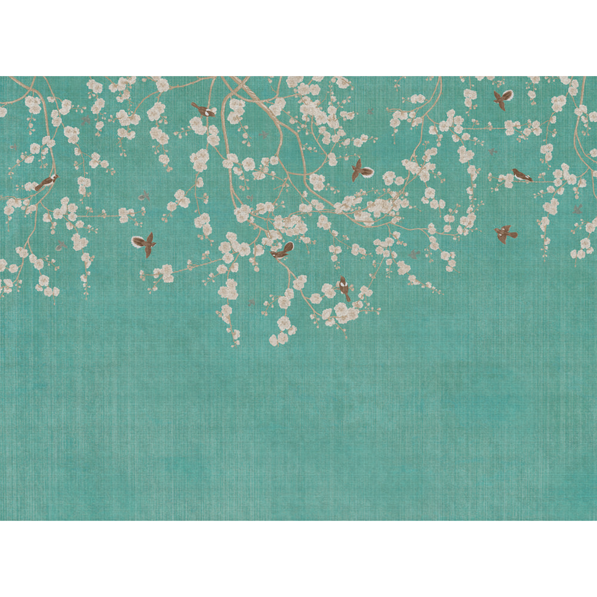 Papier peint panoramique XL Soline Bleu turquoise Satiné