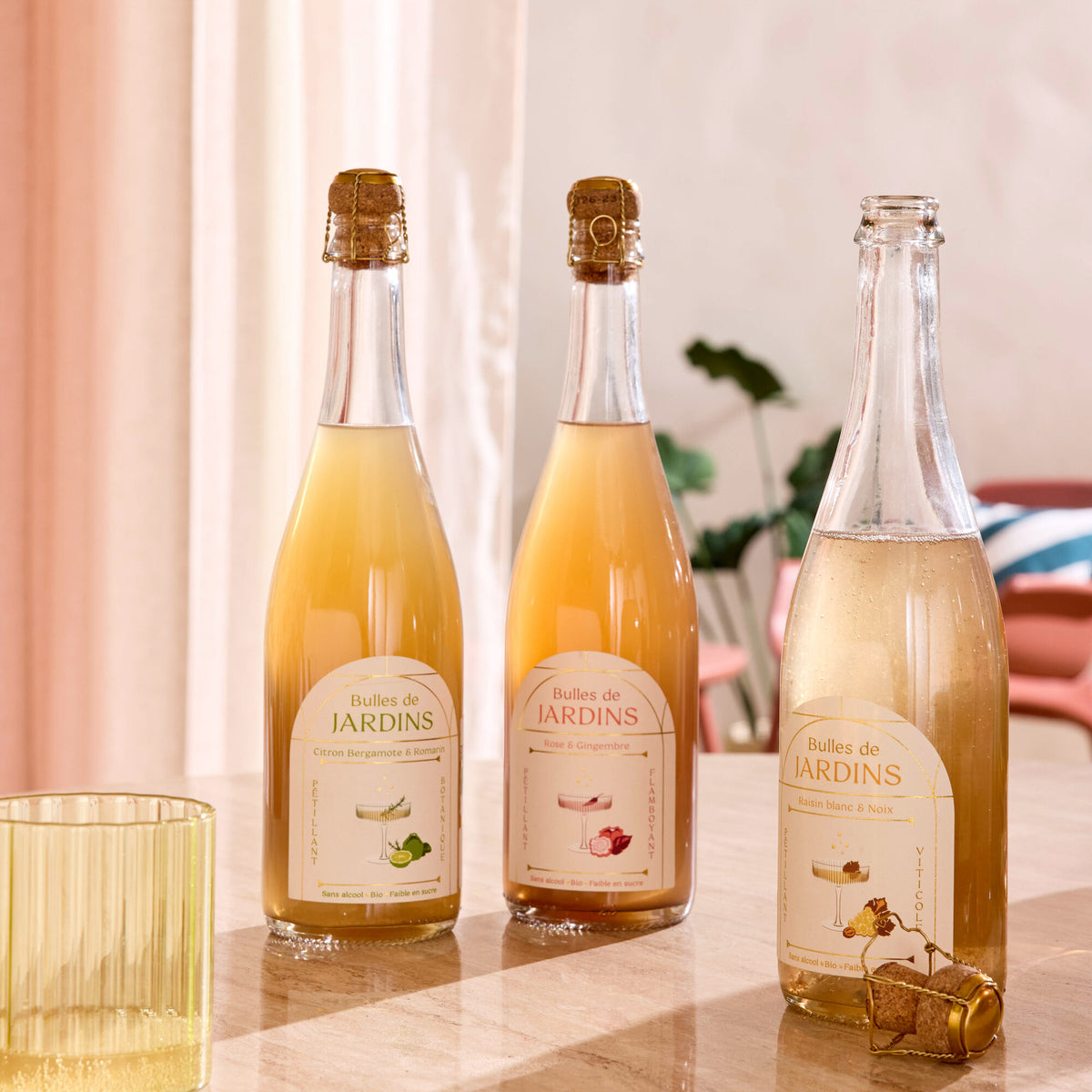 JARDINS Cocktail sans alcool Bulles de raisin blanc et noix bio 750ML