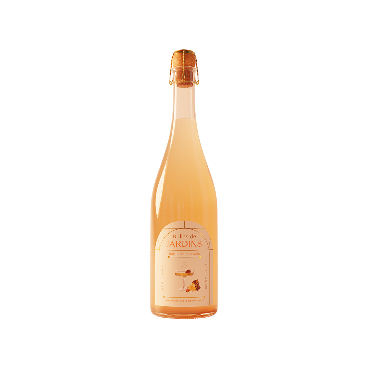 JARDINS Cocktail sans alcool Bulles de raisin blanc et noix bio 750ML