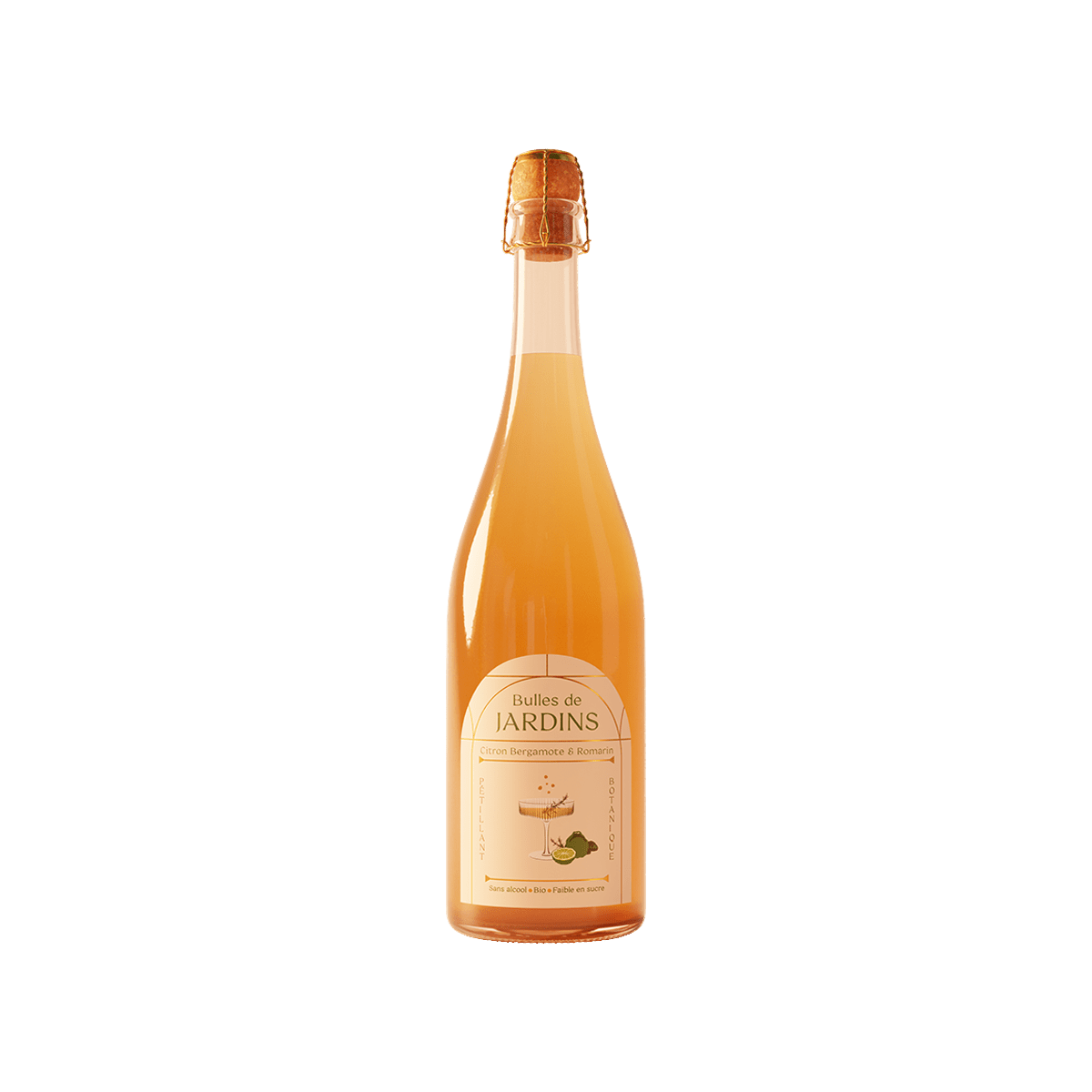 JARDINS Cocktail sans alcool Bulles de bergamote et romarin bio 750ML