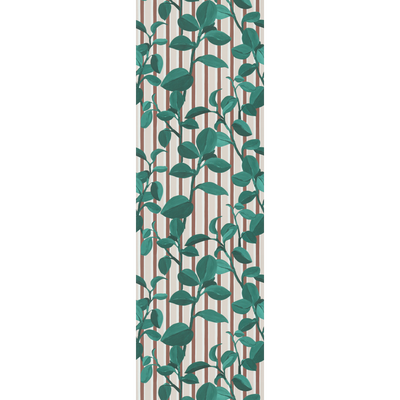 4MURS Papier peint intissé Peperomia Vert anglais et rose