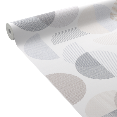 Papier peint intissé Ring Blanc et gris