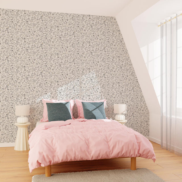 Papier peint intissé JOYCE coloris noir et ocre