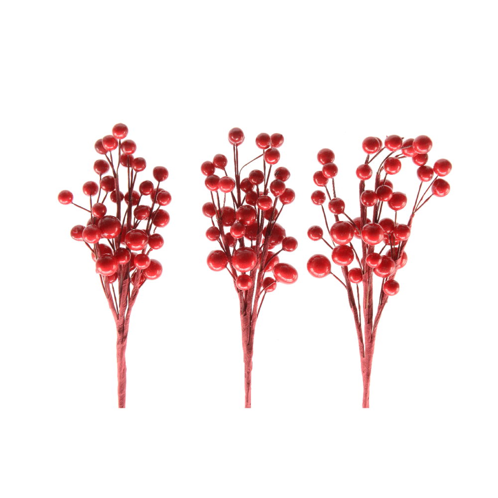 Fleur synthétique Baie rouge Rouge