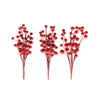 Fleur synthétique Baie rouge Rouge