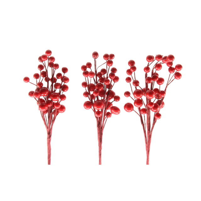 Fleur artificielle BAIE ROUGE coloris rouge