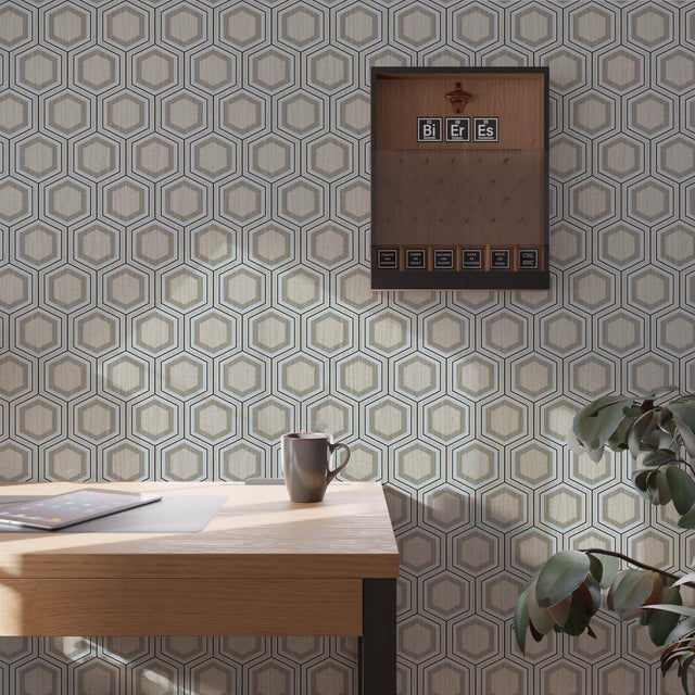 Papier peint intissé DENVER coloris bois clair et noir