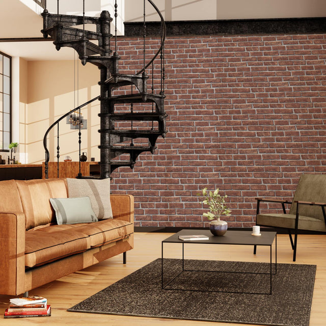 Papier peint intissé MONTRÉAL coloris rouge brique