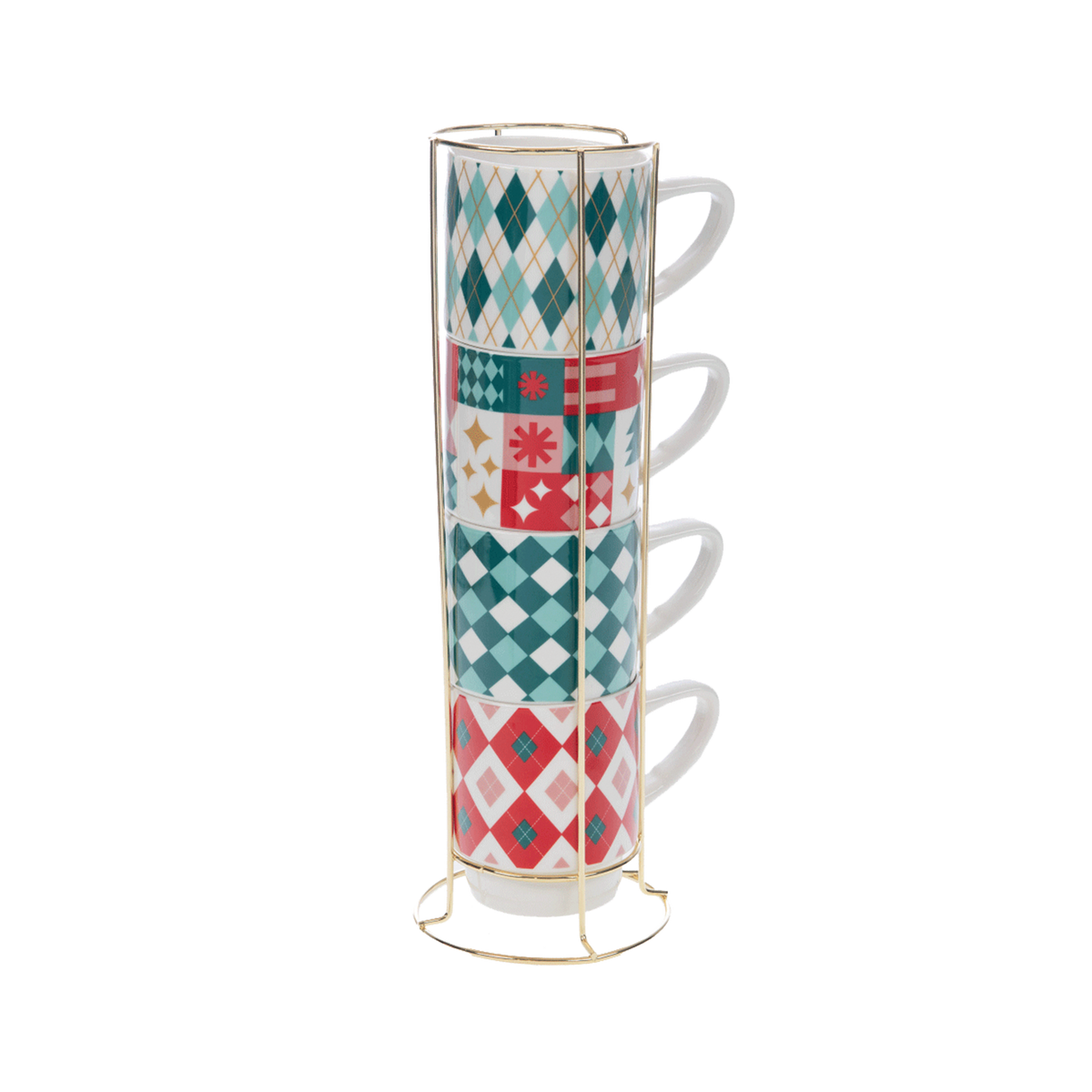 AMADEUS CADES Coffret tasses Santa Rouge, vert, blanc