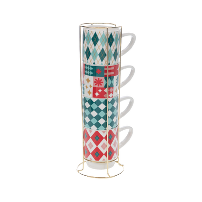 AMADEUS CADES Coffret tasses Santa Rouge, vert, blanc