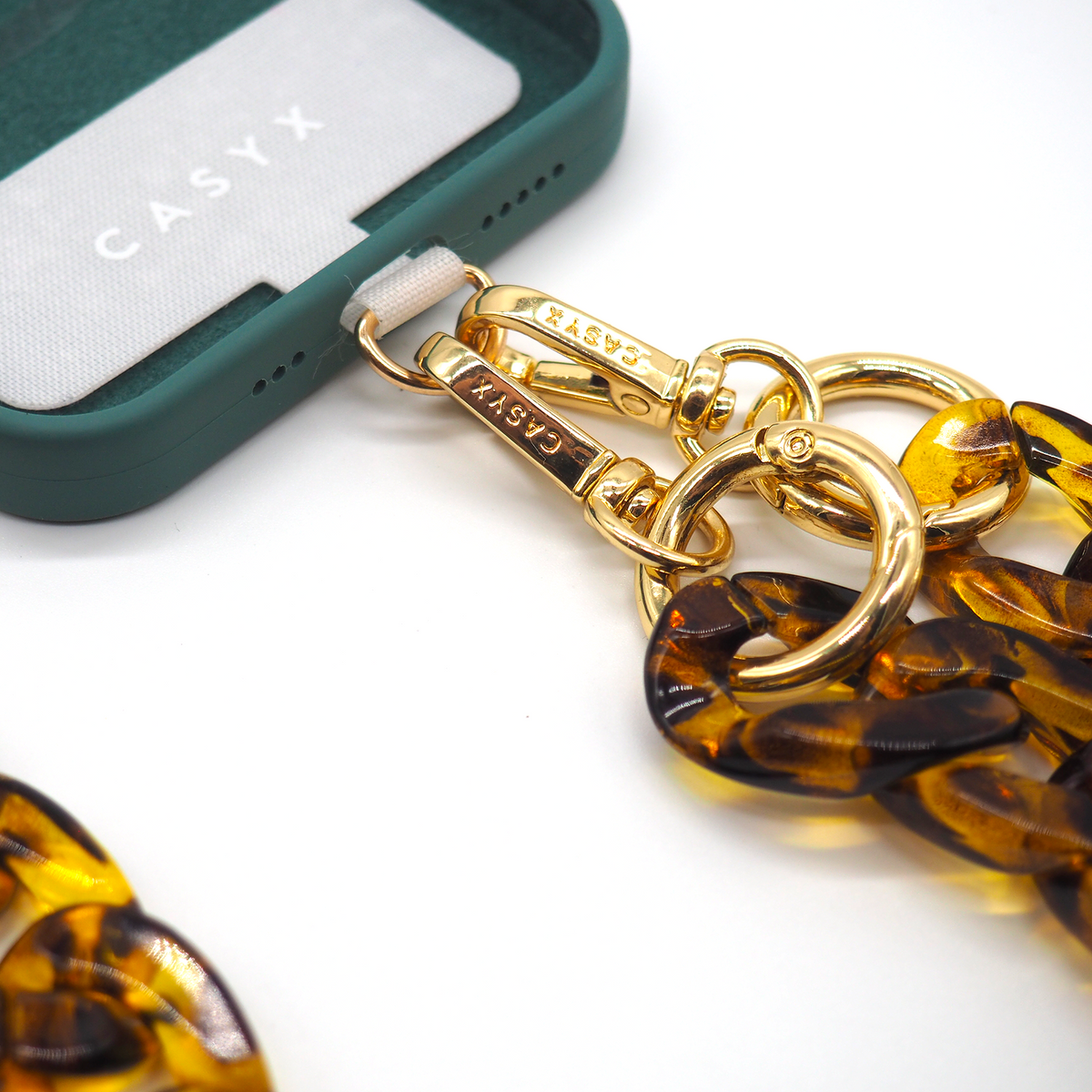 CASYX Cordon de téléphone Universel ecailles Brun