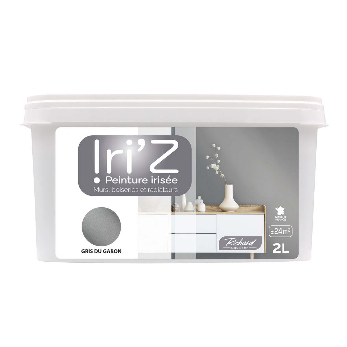 RICHARD Peinture Iriz Gris du gabon Brillant 2L
