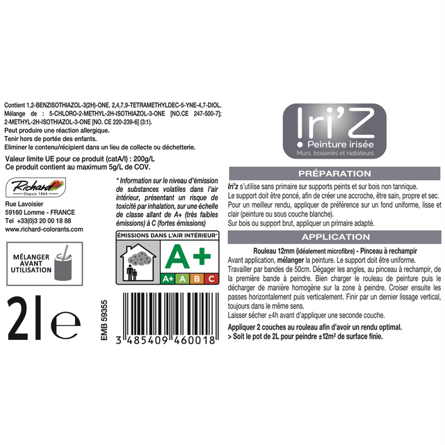 Richard Peinture IRIZ Peinture alpaga du Pérou Brillant 2 L