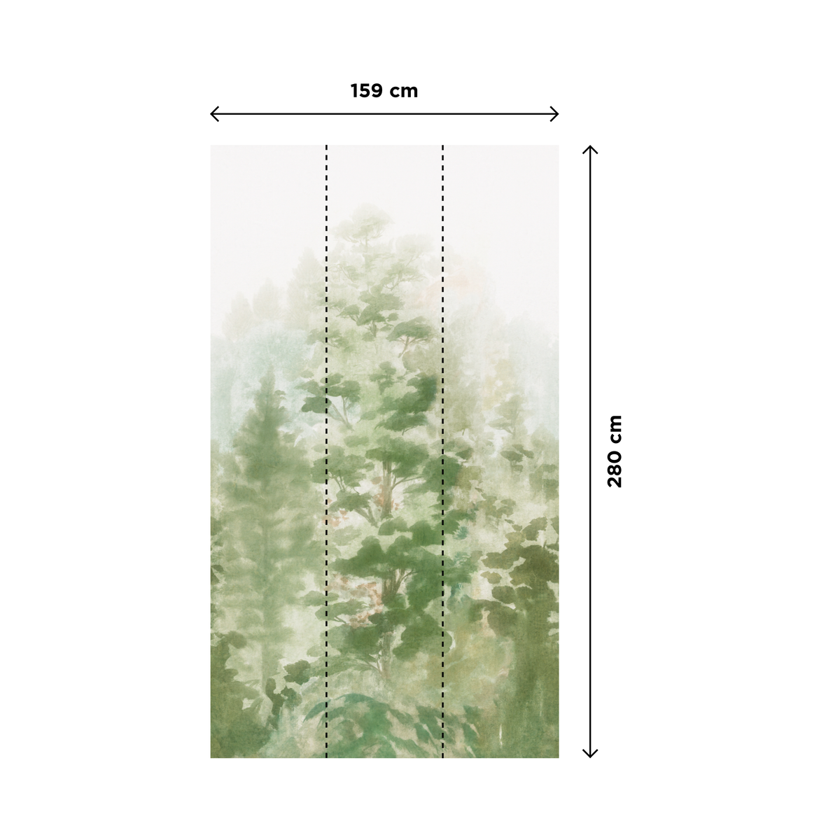 4MURS Papier peint panoramique L Crecy Vert forêt Satiné