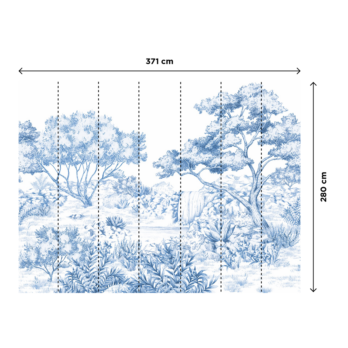 4MURS Papier peint panoramique XL Calandra Bleu royal Satiné