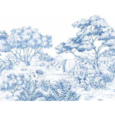 4MURS Papier peint panoramique XL Calandra Bleu royal Satiné