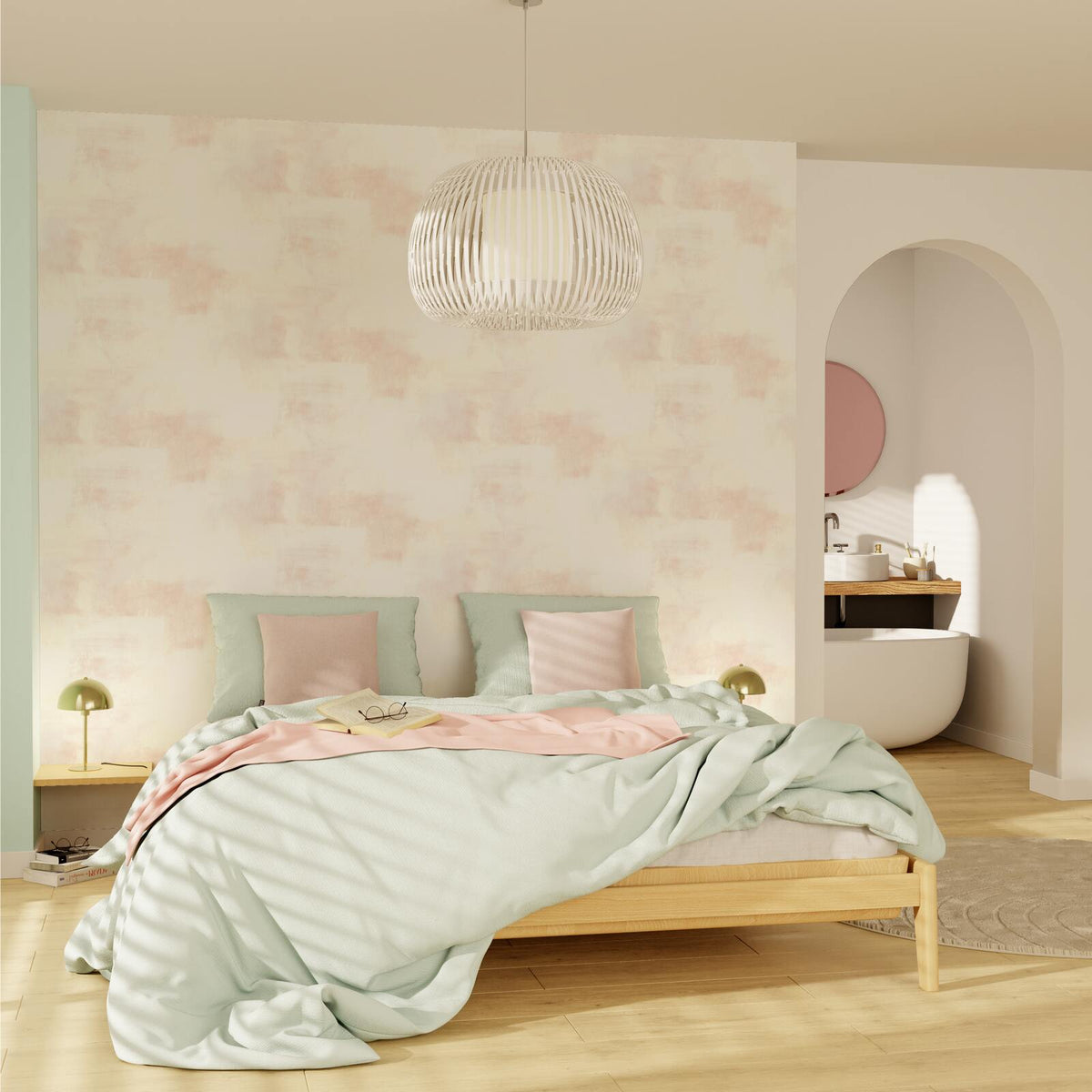 4MURS Papier peint intissé Claptown Rose perlé