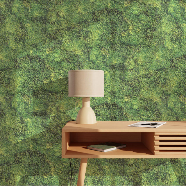 Papier peint intissé MOSS coloris vert mousse