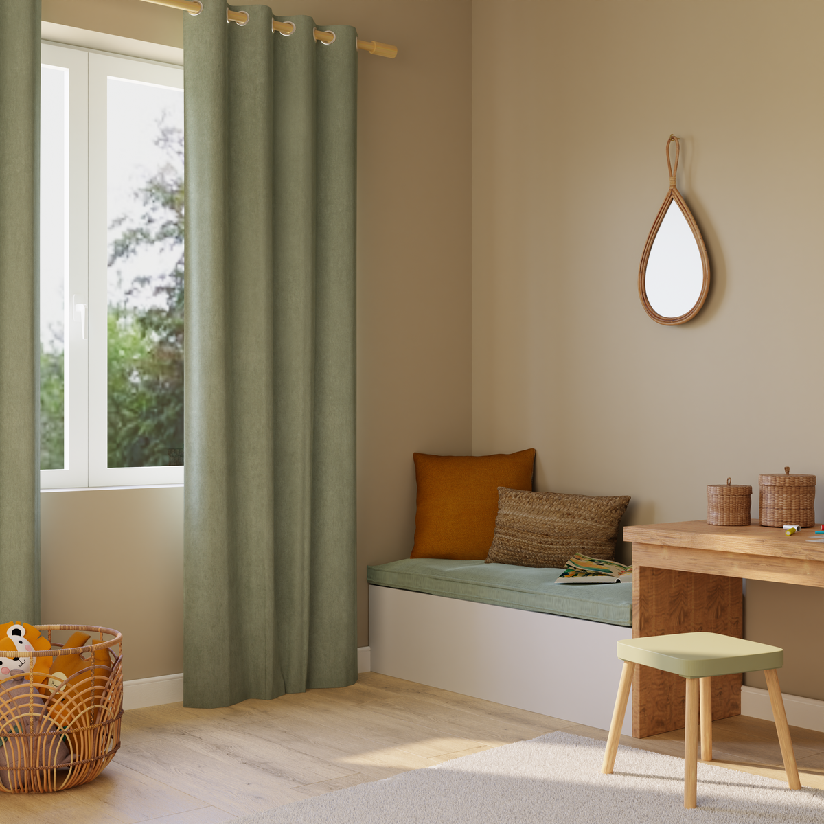 4MURS Rideau thermique Kinley Vert de gris