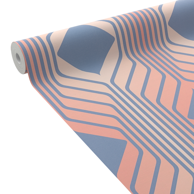 Papier peint intissé ELBÉE coloris rose et bleu