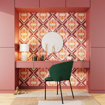 Papier peint intissé Cataline Rose et orange