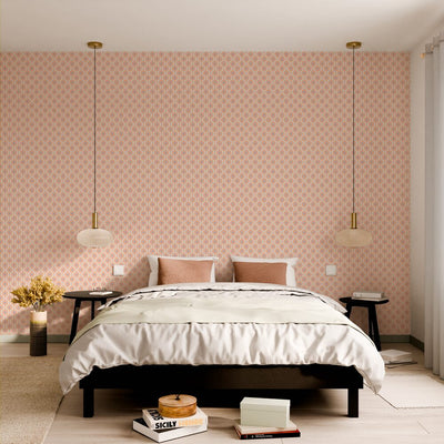 Papier peint intissé Milias Rose orangé et mauve