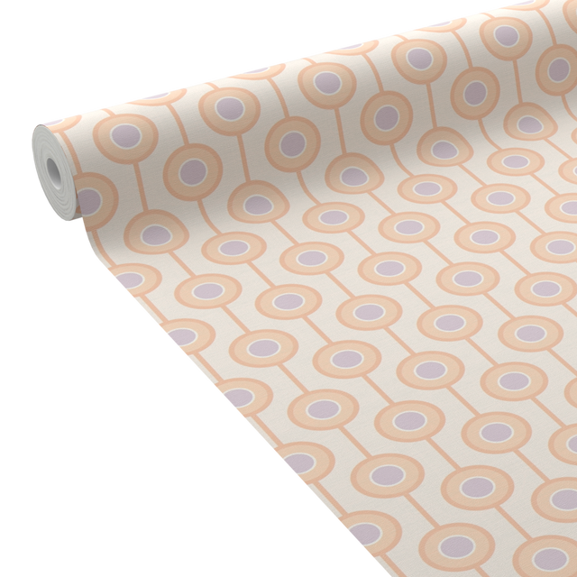 Papier peint intissé MILIAS coloris rose orangé et mauve
