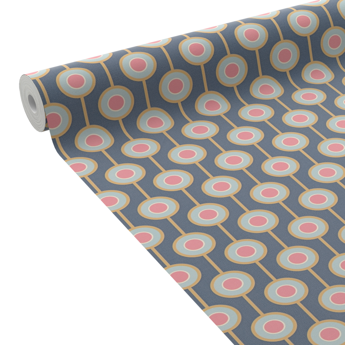 Papier peint intissé Milias Bleu foncé et rose