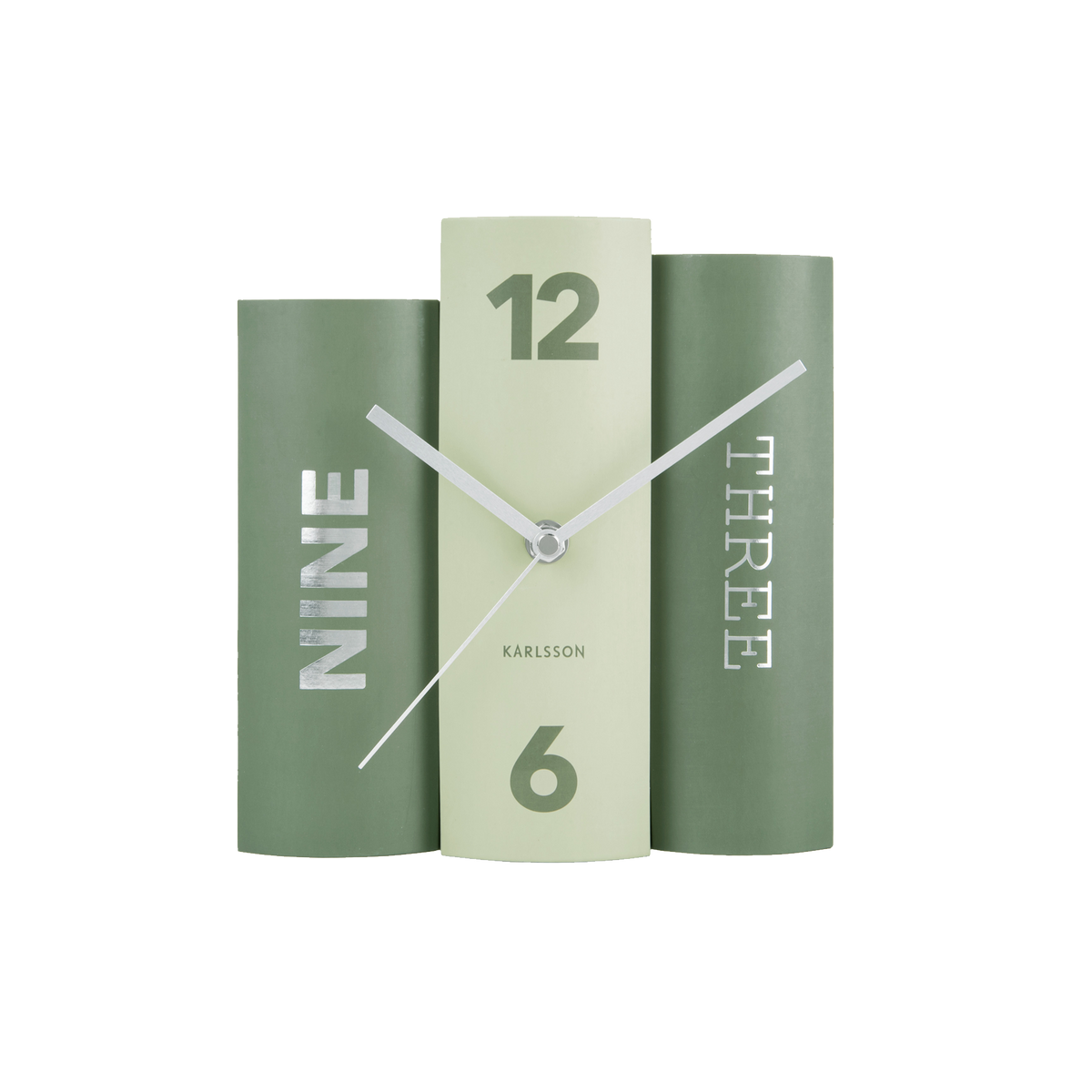 PRESENT TIME Horloge à poser Book Vert