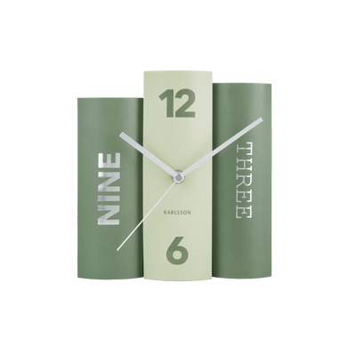 PRESENT TIME Horloge à poser Book Vert
