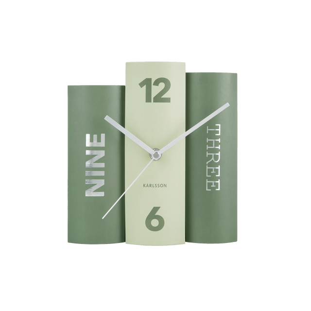 Present Time Horloge à poser BOOK coloris vert