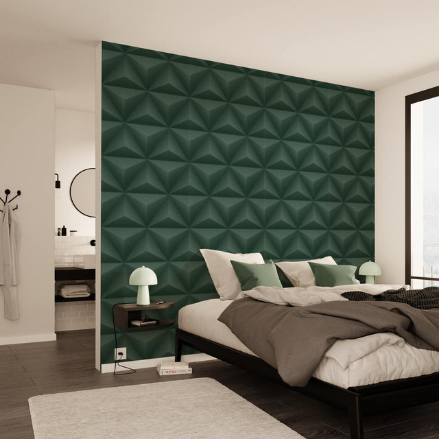 4MURS Papier peint intissé BERLY coloris vert foret