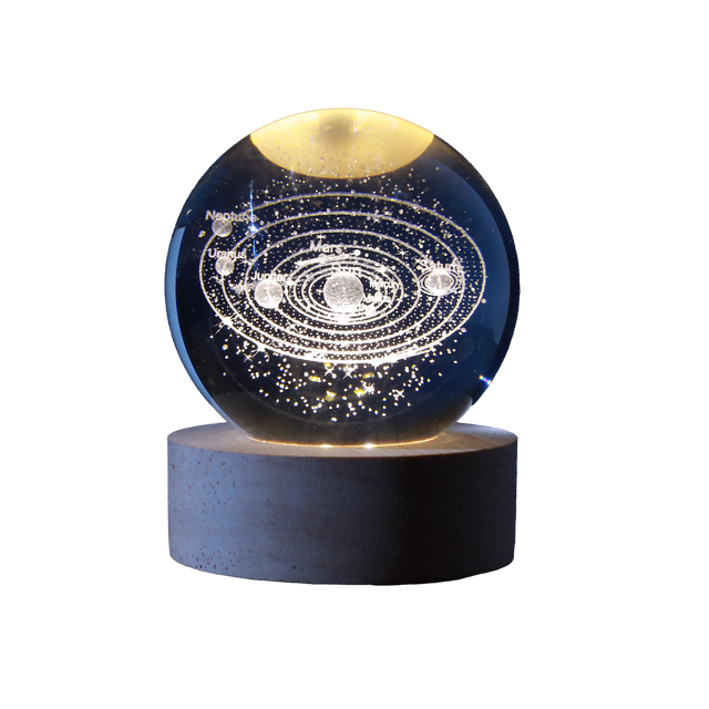 I-TOTAL Veilleuse CRISTAL SYSTEME SOLAIRE gris 12 x 12 cm