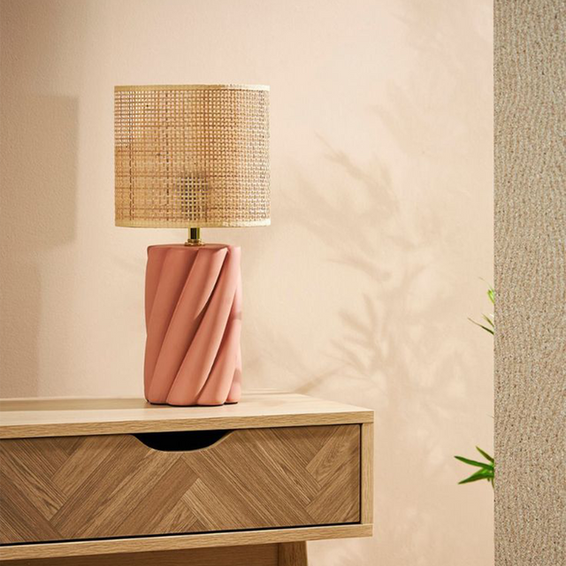 Ostaria Lampe à poser TWIST coloris terracotta 43 x 20 cm