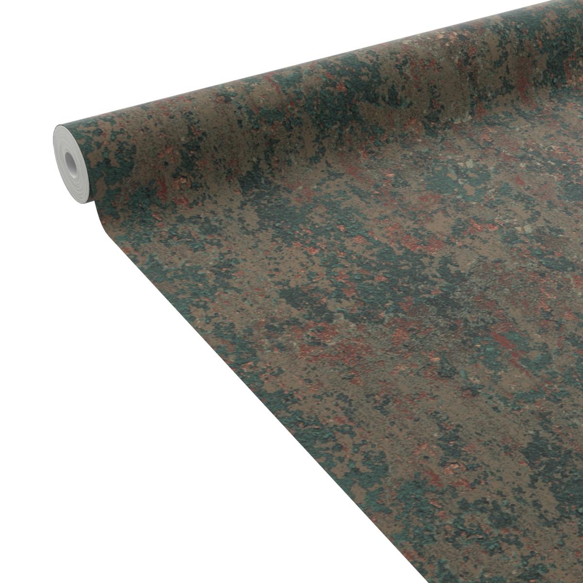 4MURS Papier peint intissé Brock Vert mousse et rouille