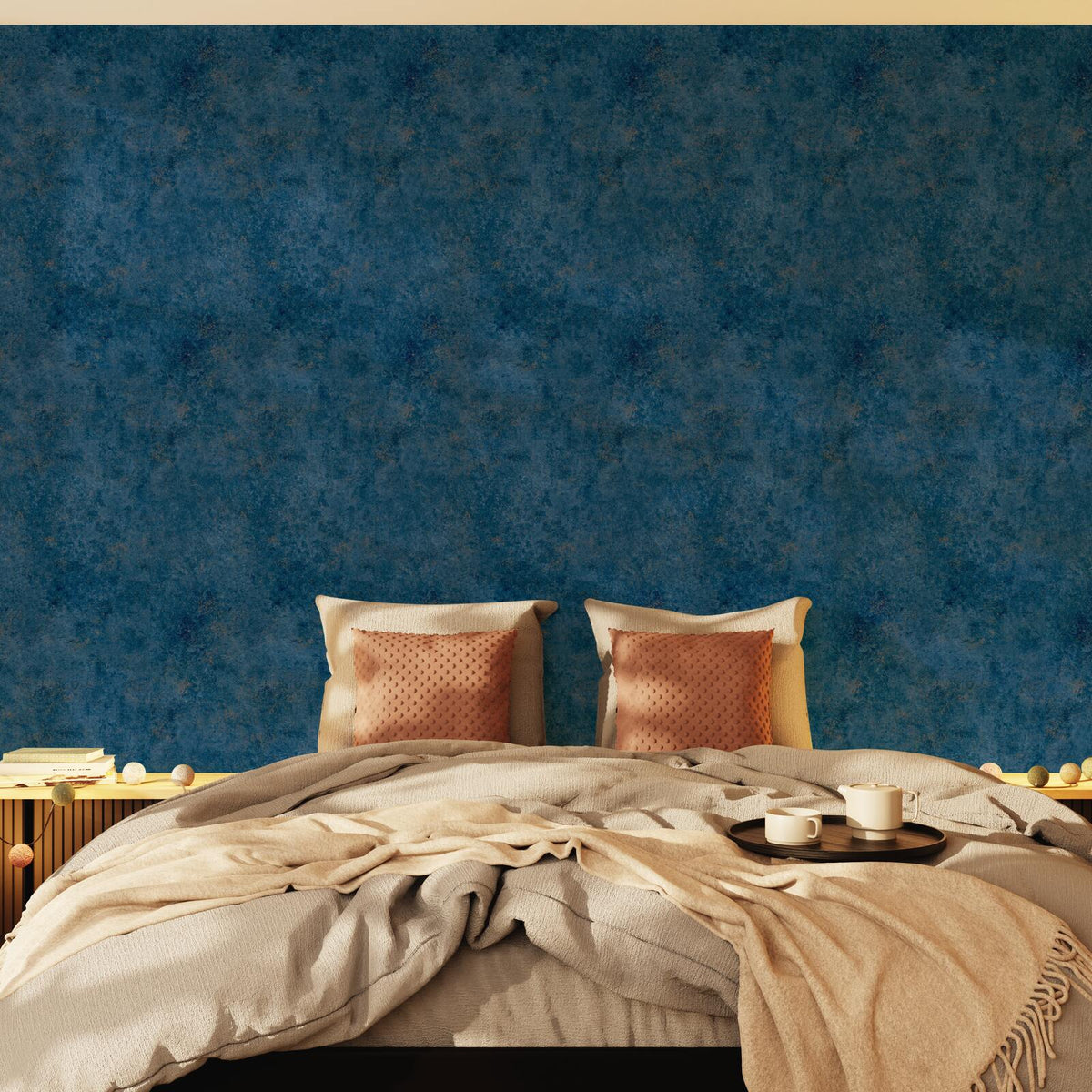 4MURS Papier peint intissé Skyla Bleu profond Pailleté