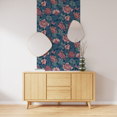 4MURS Papier peint intissé Kayleen Bleu saphir et magenta